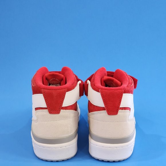 Adidas Forum Mid White/Scarlet Red/Grey Men's Athletic Sneakers FY6819 NWT - Picture 5 of 6